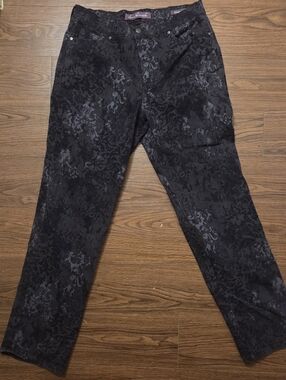 Women's Black Patterned Casual Pants